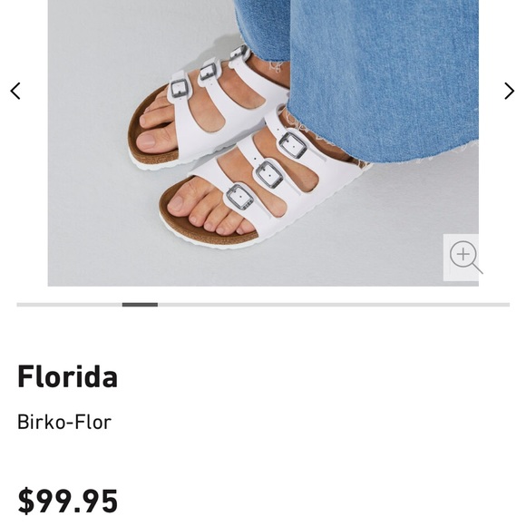 White Florida Three Strap Birkenstock Sandals size 37 - Picture 2 of 6